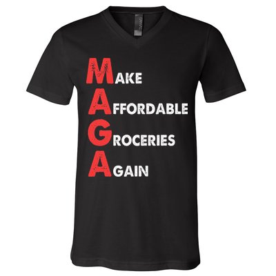 Make Affordable Groceries Again M.A.G.A Design V-Neck T-Shirt