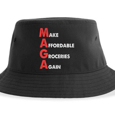 Make Affordable Groceries Again M.A.G.A Design Sustainable Bucket Hat