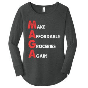 Make Affordable Groceries Again M.A.G.A Design Women's Perfect Tri Tunic Long Sleeve Shirt