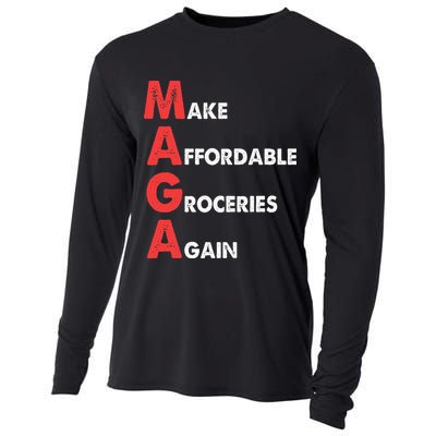 Make Affordable Groceries Again M.A.G.A Design Cooling Performance Long Sleeve Crew