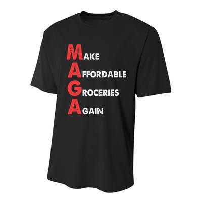 Make Affordable Groceries Again M.A.G.A Design Youth Performance Sprint T-Shirt