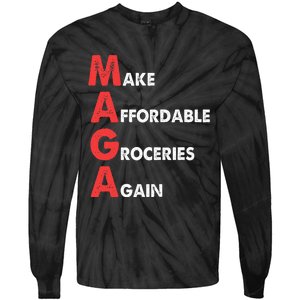 Make Affordable Groceries Again M.A.G.A Design Tie-Dye Long Sleeve Shirt