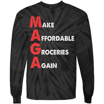 Make Affordable Groceries Again M.A.G.A Design Tie-Dye Long Sleeve Shirt