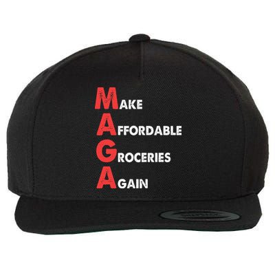 Make Affordable Groceries Again M.A.G.A Design Wool Snapback Cap