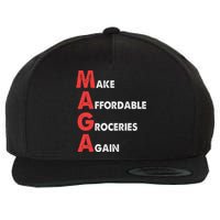 Make Affordable Groceries Again M.A.G.A Design Wool Snapback Cap