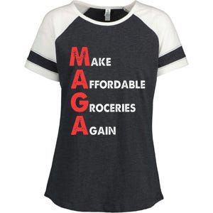 Make Affordable Groceries Again M.A.G.A Design Enza Ladies Jersey Colorblock Tee