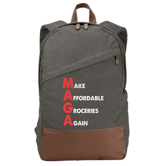Make Affordable Groceries Again M.A.G.A Design Cotton Canvas Backpack