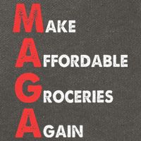 Make Affordable Groceries Again M.A.G.A Design Cotton Canvas Backpack