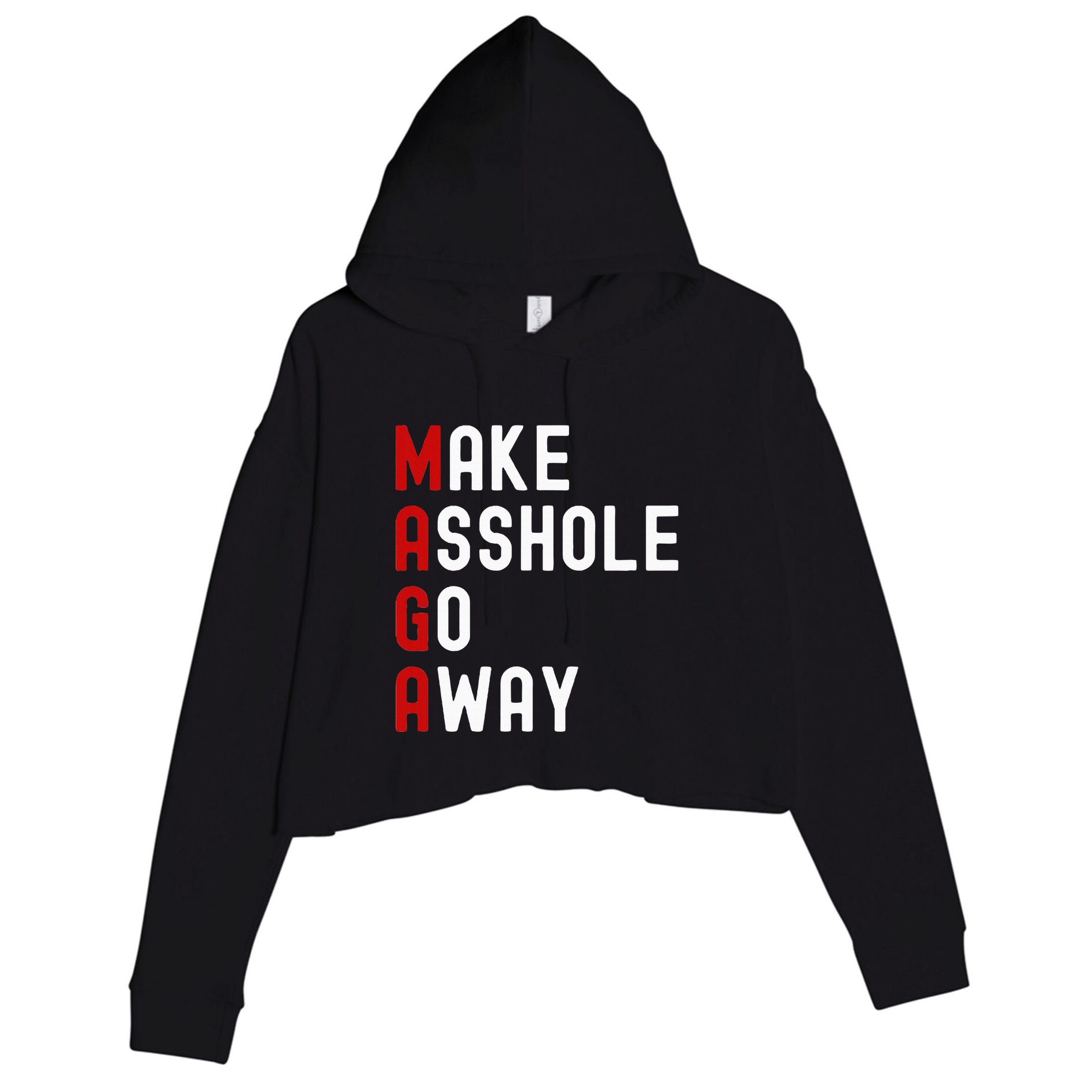 Make Asshole Go Away Crop Fleece Hoodie
