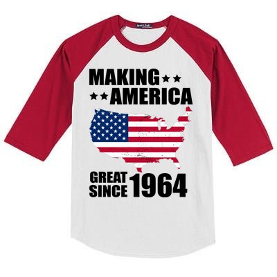 Making America Great Since 1964 Birthday Kids Colorblock Raglan Jersey