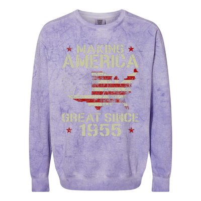 Making America Great Since 1955 Vintage Gifts 65th Birthday Colorblast Crewneck Sweatshirt