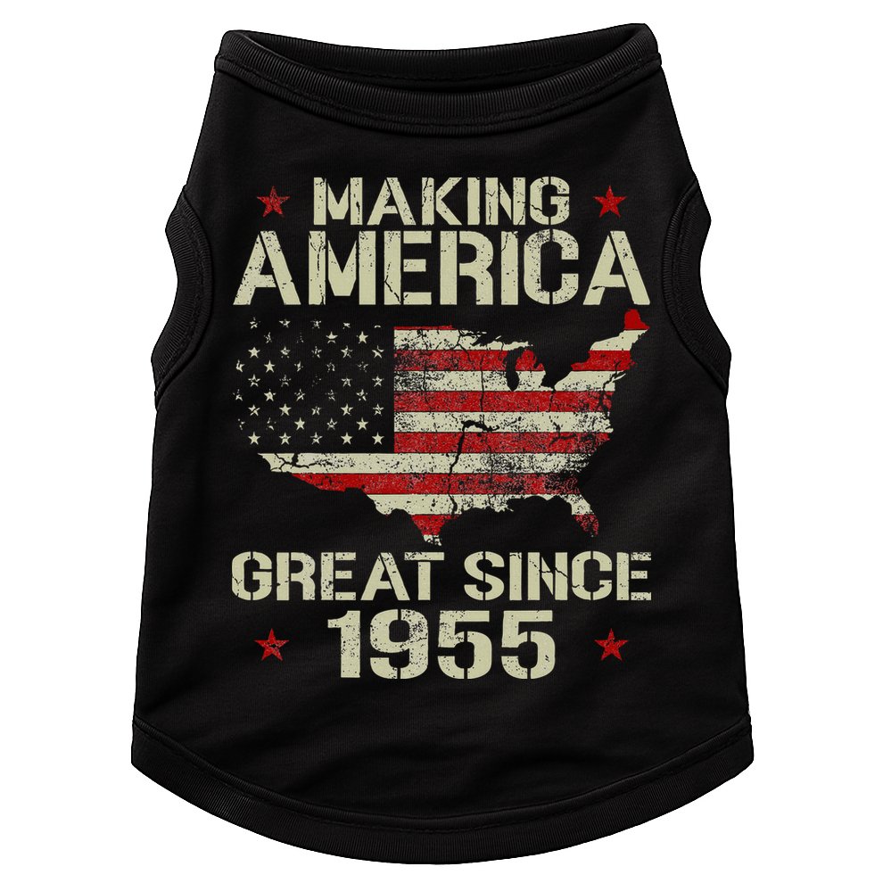 Making America Great Since 1955 Vintage Gifts 65th Birthday Doggie Tank