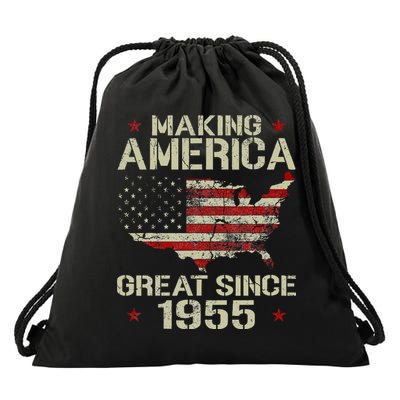 Making America Great Since 1955 Vintage Gifts 65th Birthday Drawstring Bag