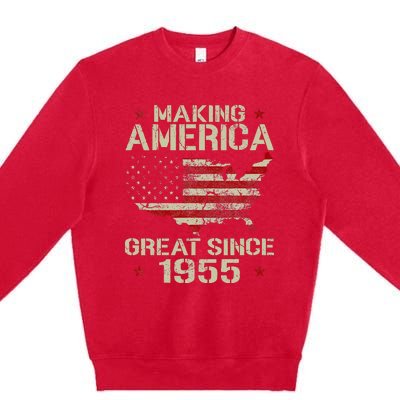 Making America Great Since 1955 Vintage Gifts 65th Birthday Premium Crewneck Sweatshirt