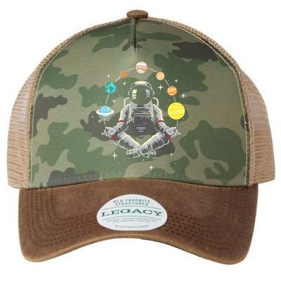 Meditating Astronaut - Galaxy Spaceman Astronomer Cosmos Legacy Tie Dye Trucker Hat