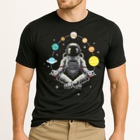 Meditating Astronaut - Galaxy Spaceman Astronomer Cosmos Cooling Performance Crew T-Shirt