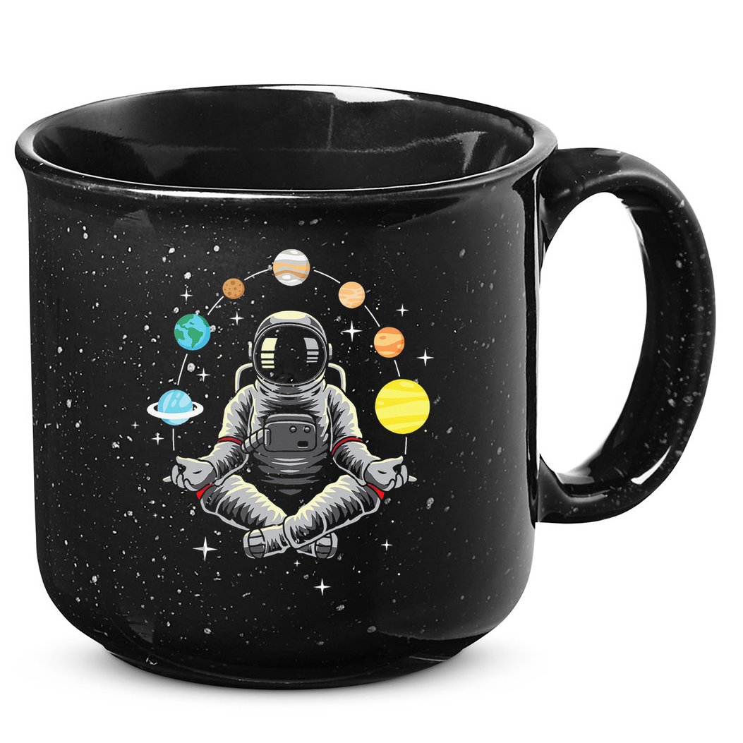 Meditating Astronaut - Galaxy Spaceman Astronomer Cosmos 15oz Campfire Ceramic Mug