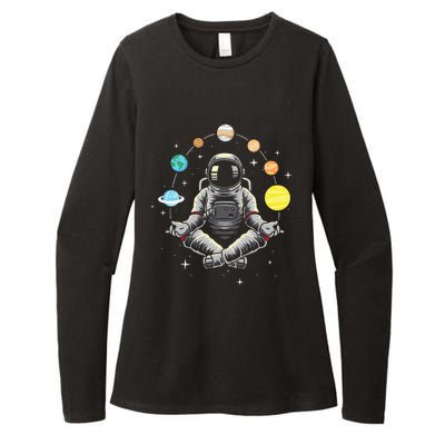 Meditating Astronaut - Galaxy Spaceman Astronomer Cosmos Womens CVC Long Sleeve Shirt