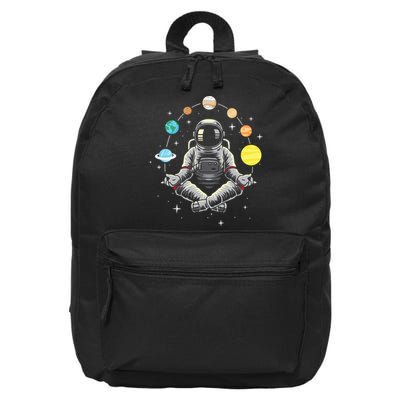 Meditating Astronaut - Galaxy Spaceman Astronomer Cosmos 16 in Basic Backpack