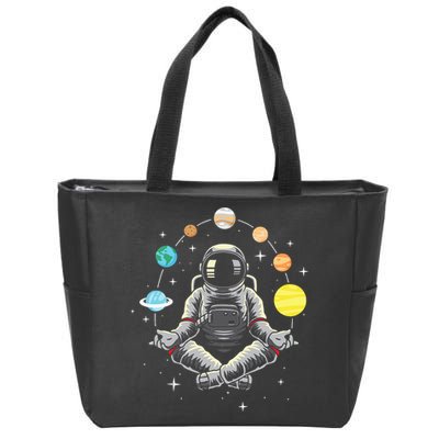 Meditating Astronaut - Galaxy Spaceman Astronomer Cosmos Zip Tote Bag