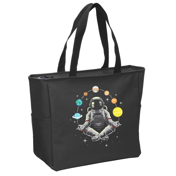 Meditating Astronaut - Galaxy Spaceman Astronomer Cosmos Zip Tote Bag