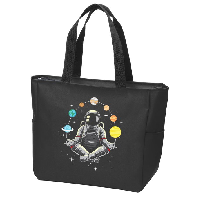 Meditating Astronaut - Galaxy Spaceman Astronomer Cosmos Zip Tote Bag