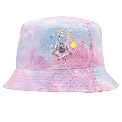 Meditating Astronaut - Galaxy Spaceman Astronomer Cosmos Tie-Dyed Bucket Hat