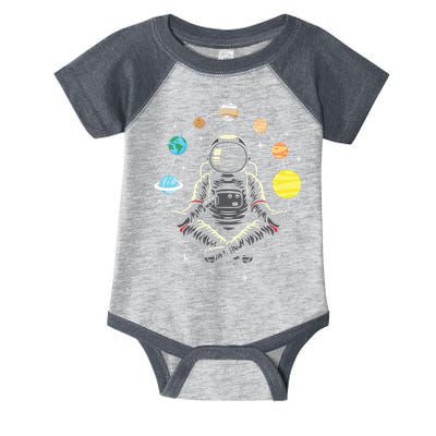 Meditating Astronaut - Galaxy Spaceman Astronomer Cosmos Infant Baby Jersey Bodysuit
