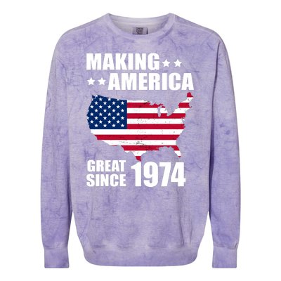 Making America Great Since 1974 Birthday Colorblast Crewneck Sweatshirt