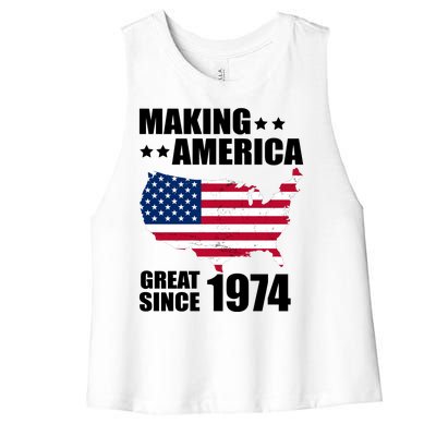 Making America Great Since 1974 Birthday Women's Racerback Cropped Tank