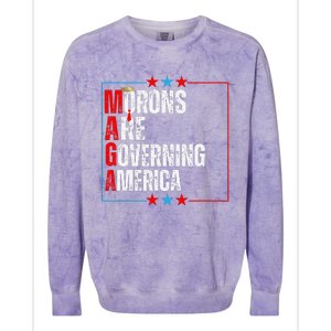 Morons Are Governing America Anti Trump Political Colorblast Crewneck Sweatshirt