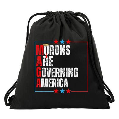 Morons Are Governing America Anti Trump Political Drawstring Bag