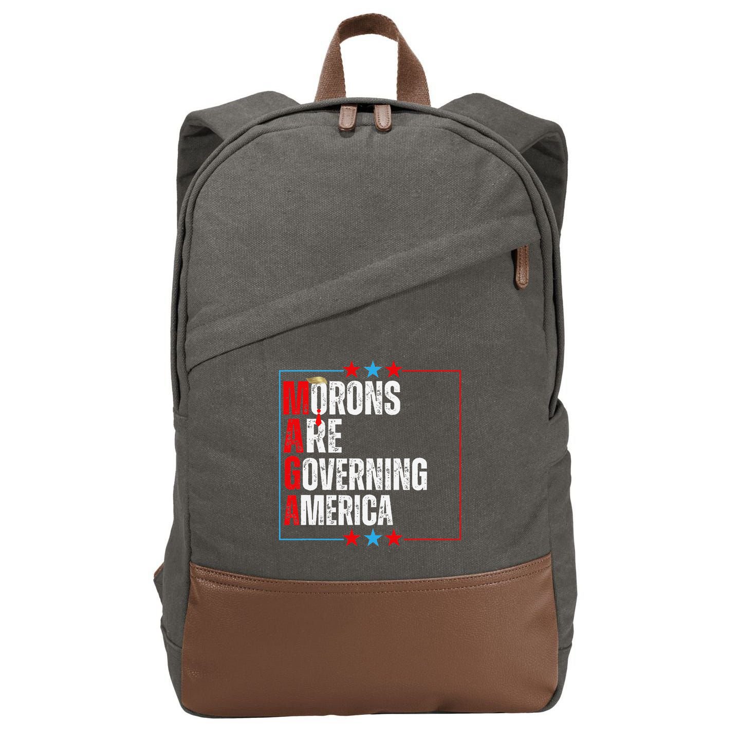 Morons Are Governing America Anti Trump Political Cotton Canvas Backpack
