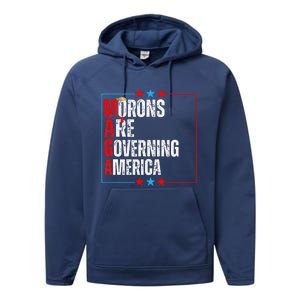 Morons Are Governing America Anti Trump Political Performance Fleece Hoodie