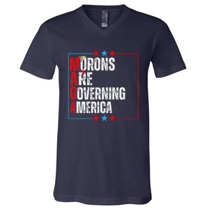 Morons Are Governing America Anti Trump Political V-Neck T-Shirt