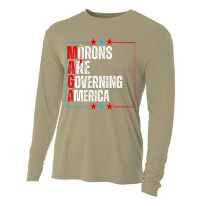 Morons Are Governing America Anti Trump Political Cooling Performance Long Sleeve Crew
