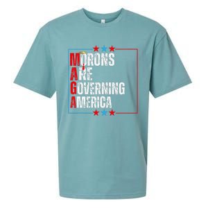 Morons Are Governing America Anti Trump Political Sueded Cloud Jersey T-Shirt