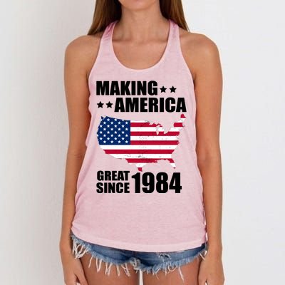 Making America Great Since 1984 Birthday Women's Knotted Racerback Tank