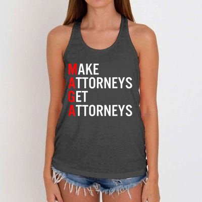 Make Attorneys Get Attorneys MAGA Women's Knotted Racerback Tank