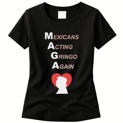 Mexicans Acting Gringo Again Maga Love Trump Womens T-Shirt