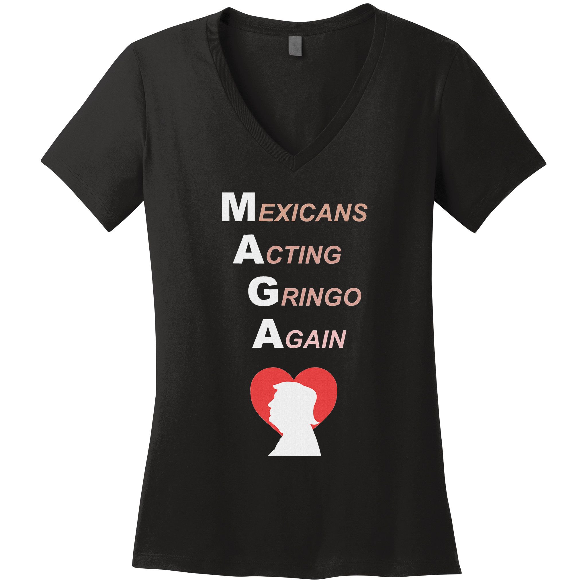 Mexicans Acting Gringo Again Maga Love Trump Women's V-Neck T-Shirt
