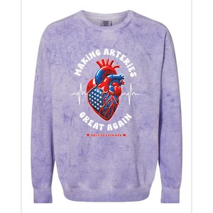 Making Arteries Great Again Cardiac Cath Lab Colorblast Crewneck Sweatshirt