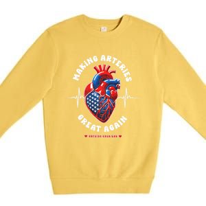 Making Arteries Great Again Cardiac Cath Lab Premium Crewneck Sweatshirt