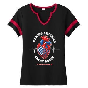 Making Arteries Great Again Cardiac Cath Lab Ladies Halftime Notch Neck Tee