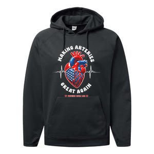 Making Arteries Great Again Cardiac Cath Lab Performance Fleece Hoodie