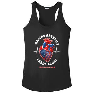 Making Arteries Great Again Cardiac Cath Lab Ladies PosiCharge Competitor Racerback Tank