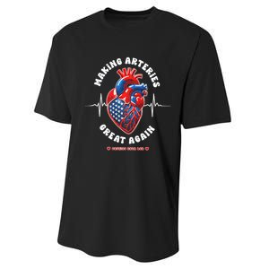 Making Arteries Great Again Cardiac Cath Lab Performance Sprint T-Shirt