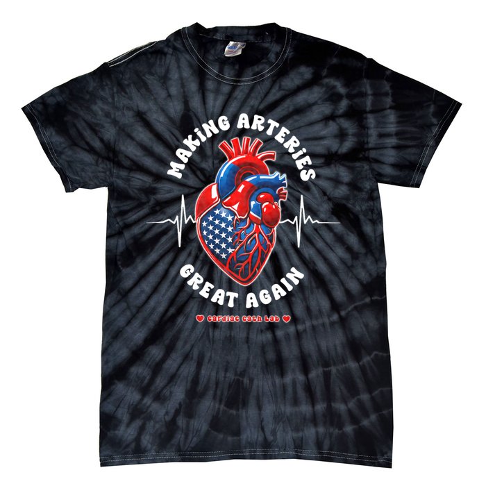 Making Arteries Great Again Cardiac Cath Lab Tie-Dye T-Shirt