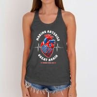 Making Arteries Great Again Cardiac Cath Lab Women's Knotted Racerback Tank