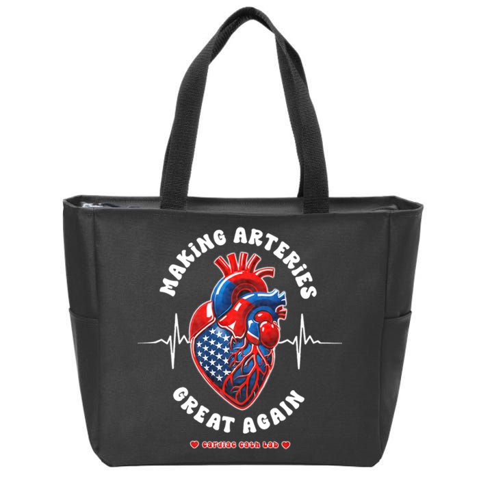 Making Arteries Great Again Cardiac Cath Lab Zip Tote Bag